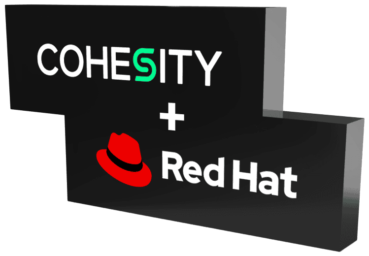 Cohesity + RedHat logo lockup